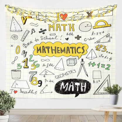 Math Equation Tapestry Mathematics Formula Tapestries for Kids Boys Girls Students Educational Wall Hangings Child Room Decor