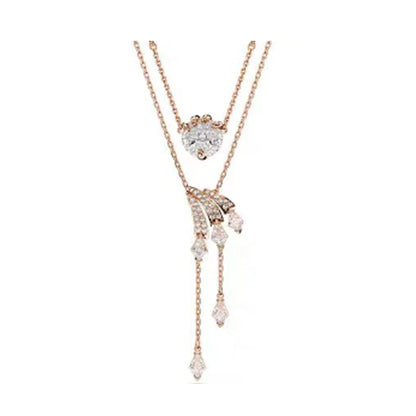 New Swa Concealed Pink Heart shaped Romantic Pendant Kirin Fashion High end Moon Versatile Accessory Necklace