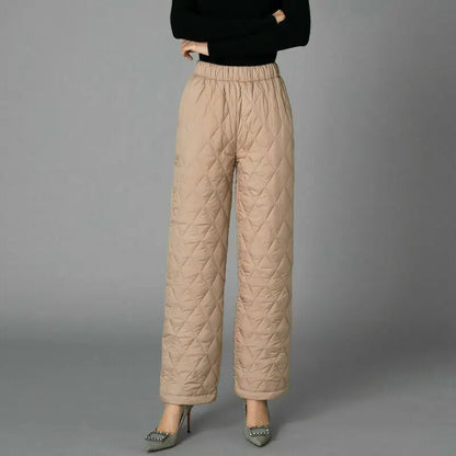 2025Women Winter Down Cotton Pants Large Size Thicked Thermal Quilted Cotton Trousers Middle Aged Elderly Mama Warm Pants M-3XL