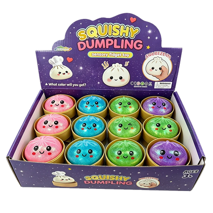 Mini Glitter Dumpling Squishy Toy with Box for Stress Relief 2026 Sensory Squeeze Toy Random Color