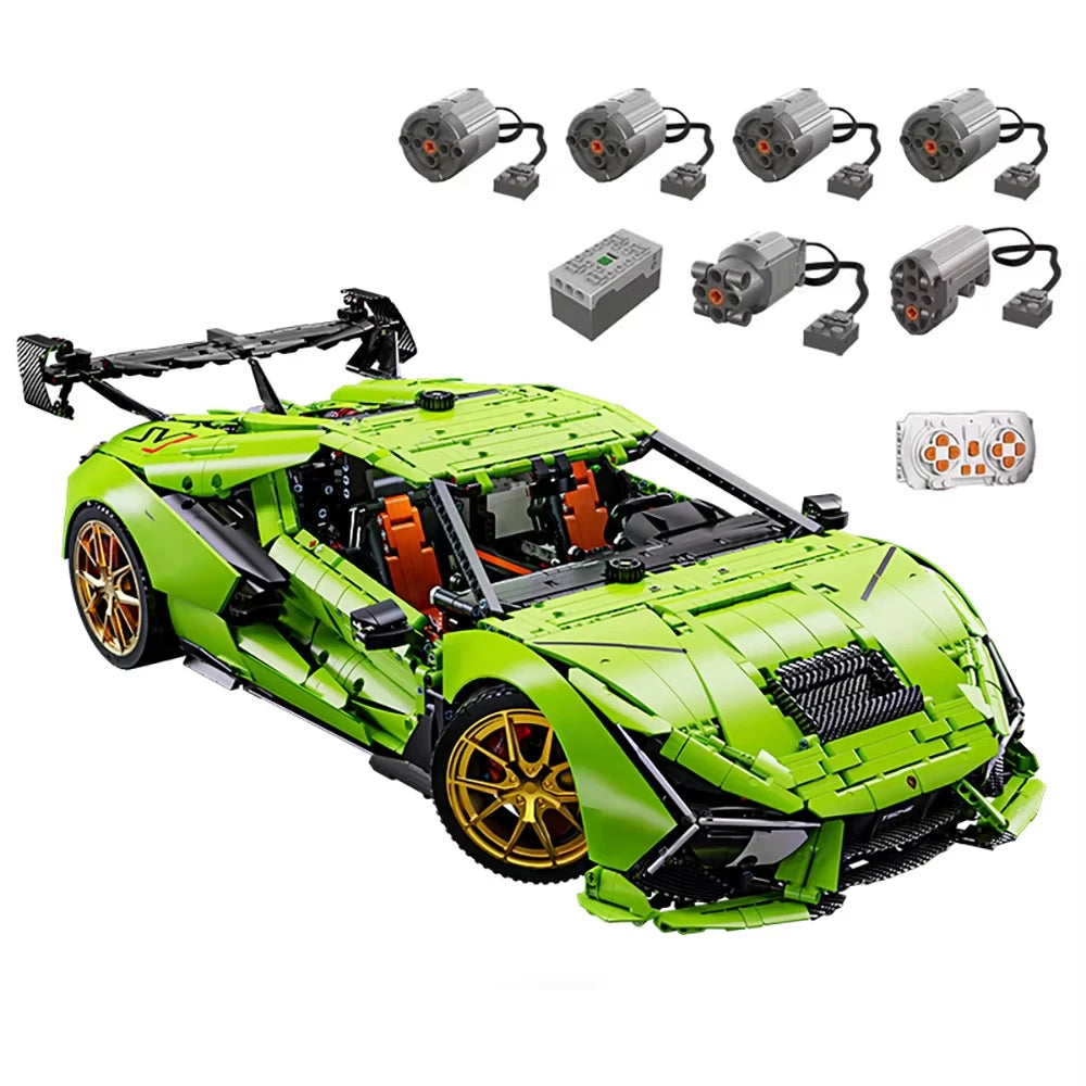 1:6 Technical APP Remote Control Super Speed Racing Lambo SVJ Hypercar Building Blocks Ornament Bricks Toys Christmas Gifts