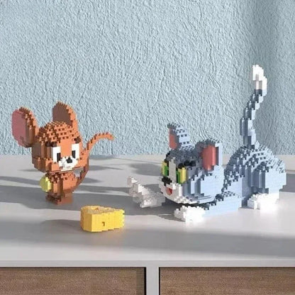 Ute Cat and Mischievous Mouse Children's Building Block Toys Mini Bricks 3D Model Children's Adult Gift