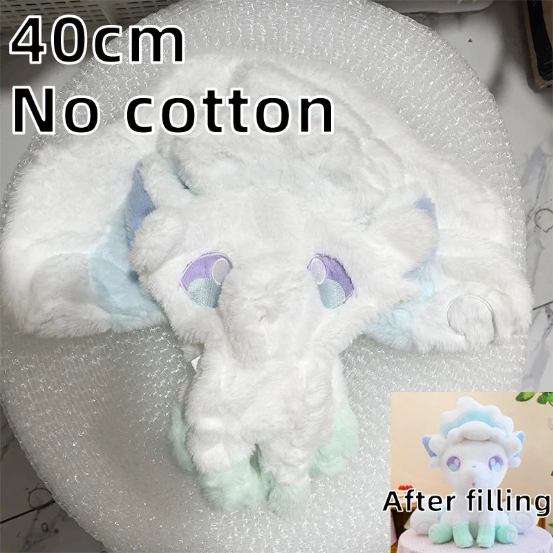 40/80cm Huge Pokemon Alolan Vulpix Plush Toys Pokémon Plushie Kawaii Semi-finished Leather Holster Pillow Gift for Children Xmas