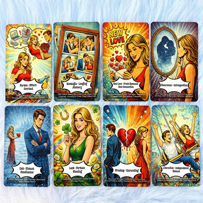50Pcs  What Will Love Reveal Oracle Cards, 13x8 Cm, Card Game Revealing Truths About Your Love Life and Relationships