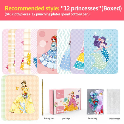 Poke Fun Dream Princess Girl Creative Handmade DIY Dressing Sticker Toy for Parent-Child Crafting