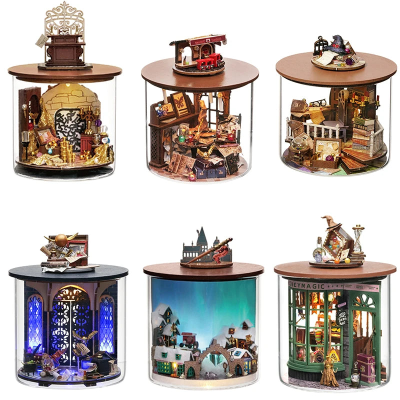 Wooden Mini DIY Doll house Kit For  Making And Assembling Room Models Toys Home And Bedroom Decorations With Furniture Dollhouse