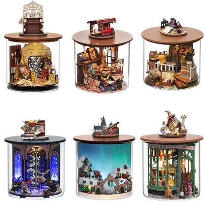Wooden Mini DIY Doll house Kit For  Making And Assembling Room Models Toys Home And Bedroom Decorations With Furniture Dollhouse