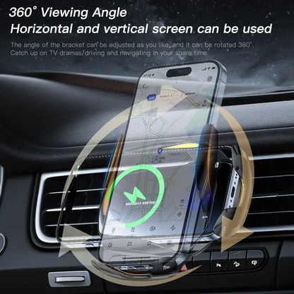 1PC updated car wireless phone holder with wireless charging universal ventilation components 360 ° rotating arm USB connecto
