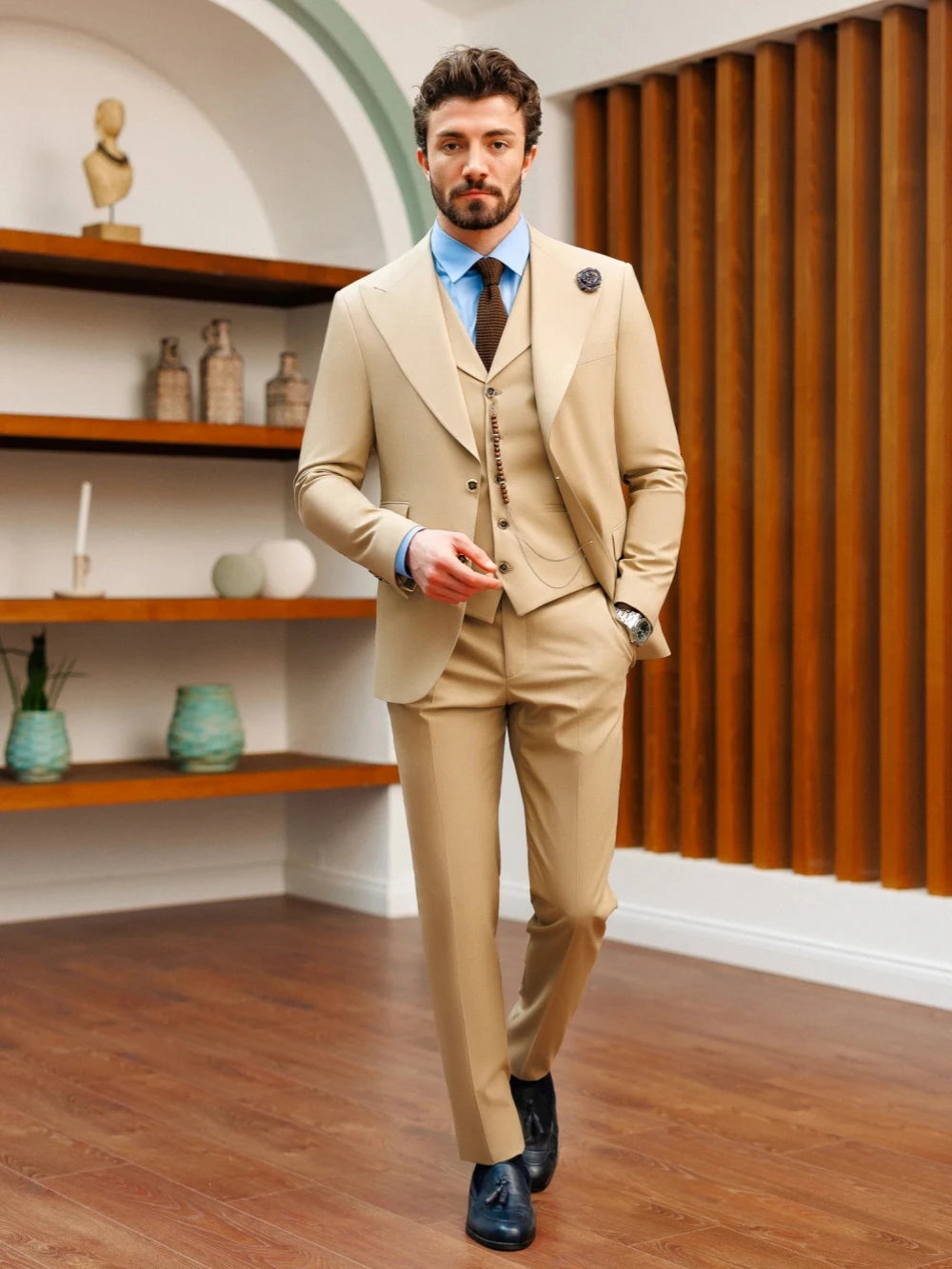 High Quality Stylish Men's Suits Blazer Vest Pants 3 Pieces Customized Classic Suit Set For Men Handsome Tuxedo Party Prom Wear