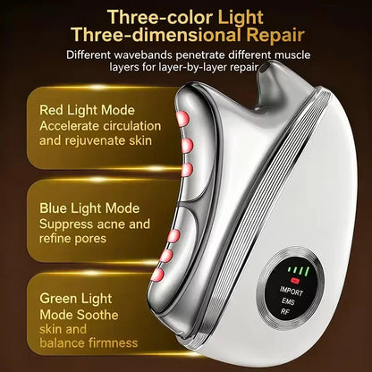 Electric Microcurrent Gua Sha Massager Facial Body Scraping Tool Skin Lifting Tightening Anti-Aging Massage Device