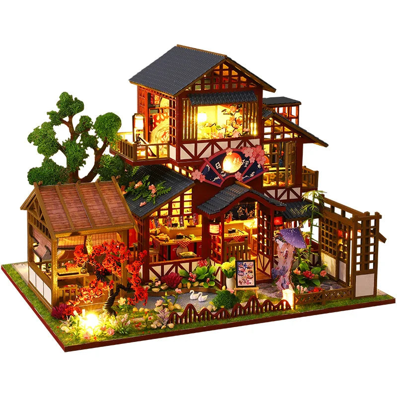 DIY Big Doll House Wooden Miniature Furniture Dollhouse Handmade Case Model Assembly Toys for Children Girls Birthday Gifts 2014