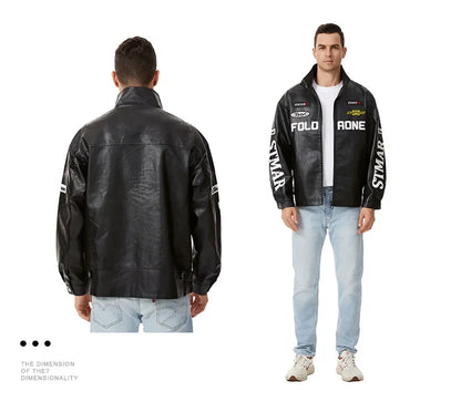 New Men's PU Leather Motorcycle Jacket Korean Version Slim Leather Jackets Men Autumn Winter Fashion Windproof Waterproof Coats
