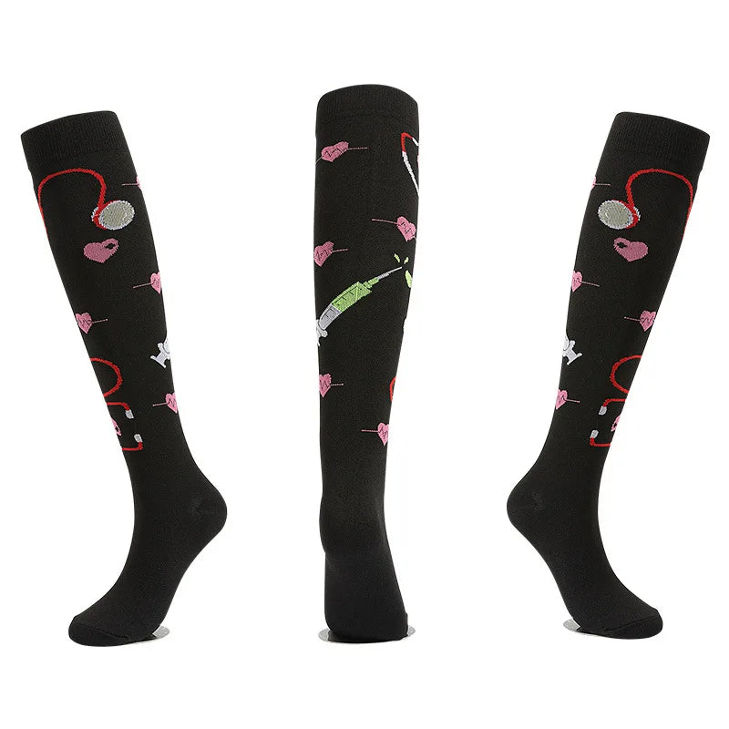 S-XXL Compression Socks Compression Socks for Varicose Vein Calf Riding Socks Stretch Open Toe Knee Socks