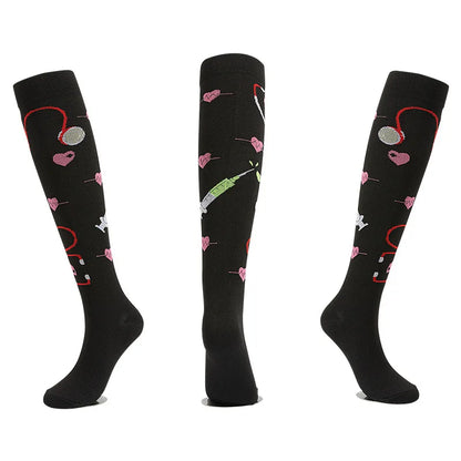 S-XXL Compression Socks Compression Socks for Varicose Vein Calf Riding Socks Stretch Open Toe Knee Socks