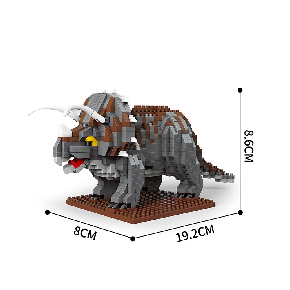 KNEW BUILT Micro Mini Building Block Toys T-Rex Pteranodon-Puzzle Assemble,Children's Day Gifts for Boys' Favorite Dinosaurs