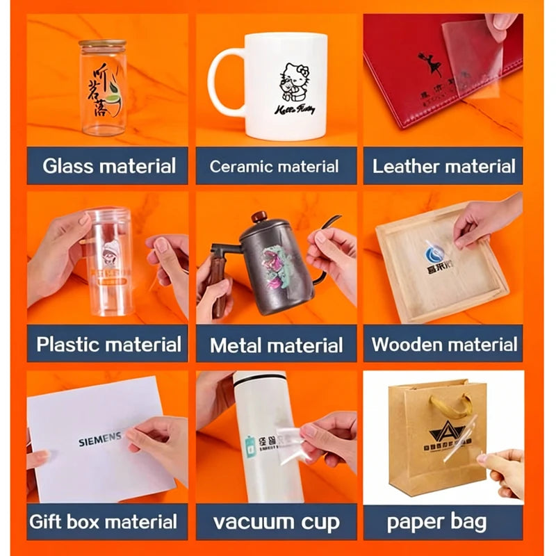 50PCS Personalized UV Transfer Sticker, Custom Your Logo Text Image, Custom UV DTF Stickers, Wine Glass Stickers