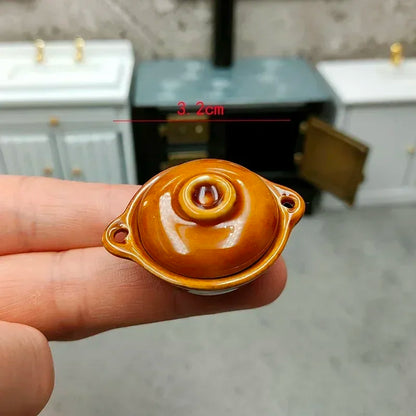 Dollhouse Miniature Kids Furniture Items Mini Alloy Hearth/Gas burner/Pan/Pot Set Kitchen Toys Kitchen Furniture Accessories