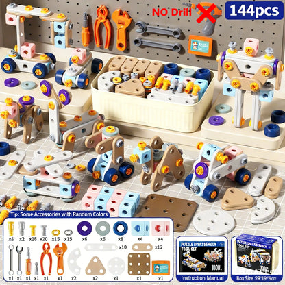 DIY Assembly Engineering Playset for Kids 215/171/147/144/123 Pieces Screwdriver Pretend Game Repair Tool Set STEM Toys for Boys
