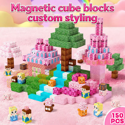 200PCS Light-Up Magnetic Tiles Building Blocks Set | STEM Montessori Glow in Dark Toys  | 3D Creative Construction Learning Toys