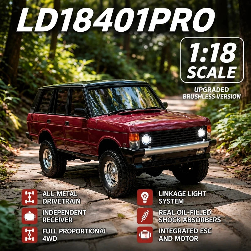 New Purple LDRC 18401PRO 1:18  RC Crawler Brushless 4WD Off-Road Truck FOC Sensored Hobby RC Car For Boys