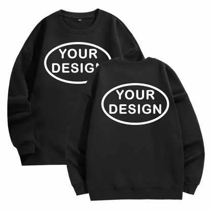 Customized Thick Winter Loose Sports Shirt With Printed Embroidery LOGO Round Neck Hoodie Personal Company Work Uniform