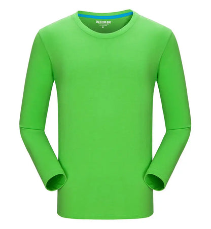 Custom logo cotton t-shirt Spring/autumn men T-shirt home men's long sleeved O-neck solid color casual T-shirts USA size XS-2XL