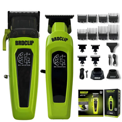 BRD106 078 Hair Clipper 7500RPM 7200RPM Hair Salon Trimmer DLC Blade with Charging Base Barber for Men New Professional BRDCLIP