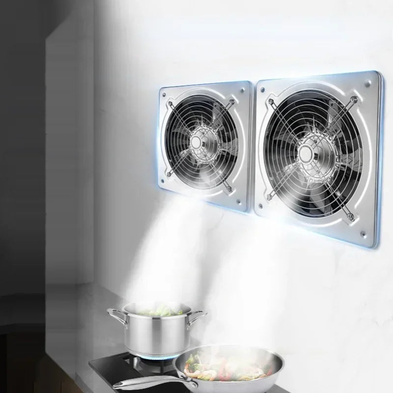 6''7''8'' Booster Fan Extractor Exhaust fan Ventilation Pipe Fan for Bathroom Toilet Kitchen Wall Window Stainless Steel Fan