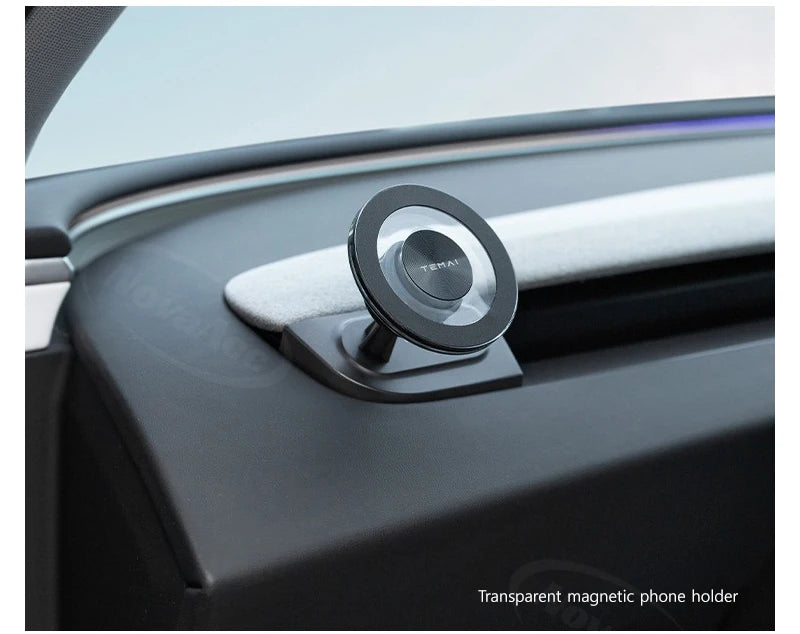 NovaAcc Magnetic Wireless Charging Mount For Tesla Model Y Juniper Model 3 Highland 2024-2026 Left Right Rudder Car Phone Holder
