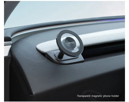 NovaAcc Magnetic Wireless Charging Mount For Tesla Model Y Juniper Model 3 Highland 2024-2026 Left Right Rudder Car Phone Holder