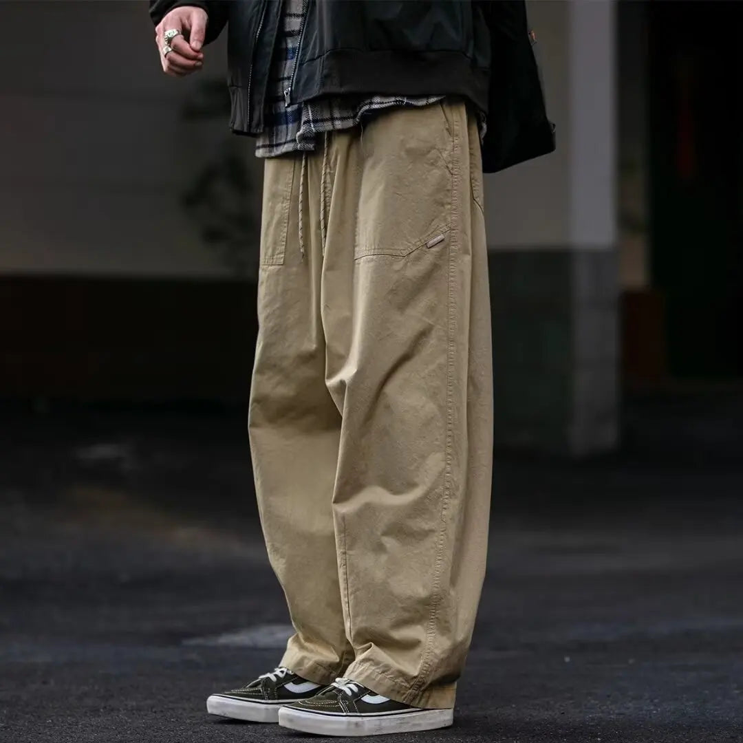 Spring Autumn Cityboy Functional Paratrooper Pants Men Loose Versatile Straight Casual Outdoor Waterproof Workwear Trousers