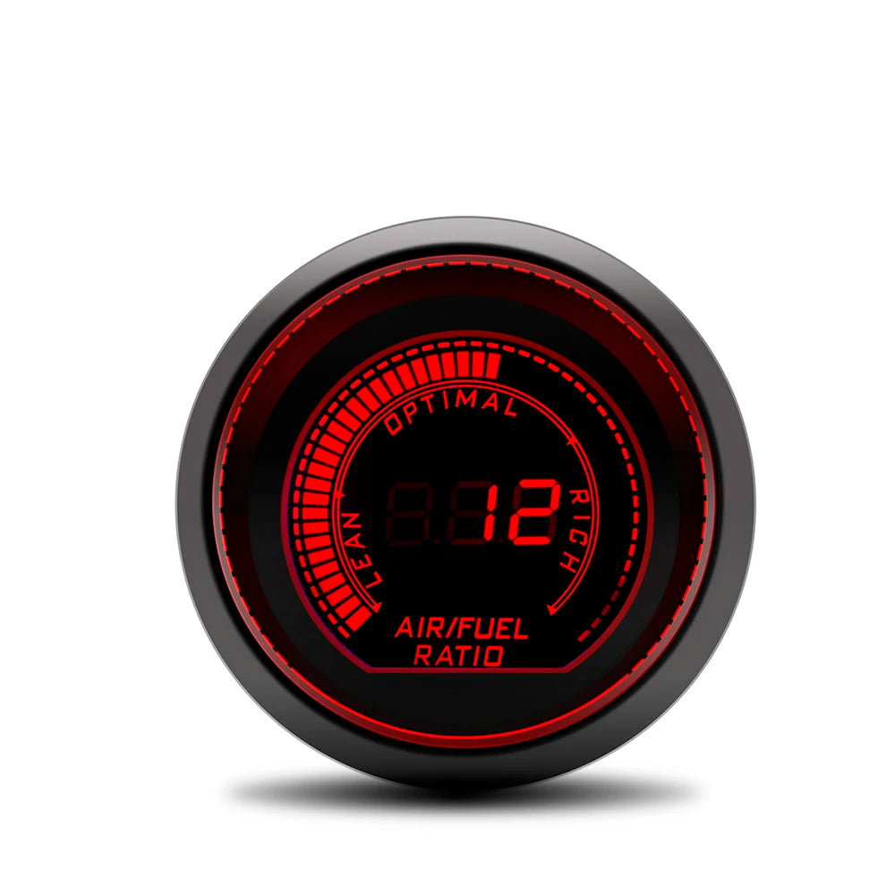 % 52mm Digital Display Red & Blue Car Racing Meter Turbo Boost Gauge PSI Water /Oil Temp Oil Pressure Gauge Voltmeter Tachometer