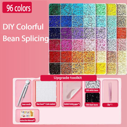 24/48/72/96 Colors Fuse Beads Kit For Kids, 5mm Melty Beads Craft Set With Iron & Accessories, DIY Pixel Art Toys For Creative G