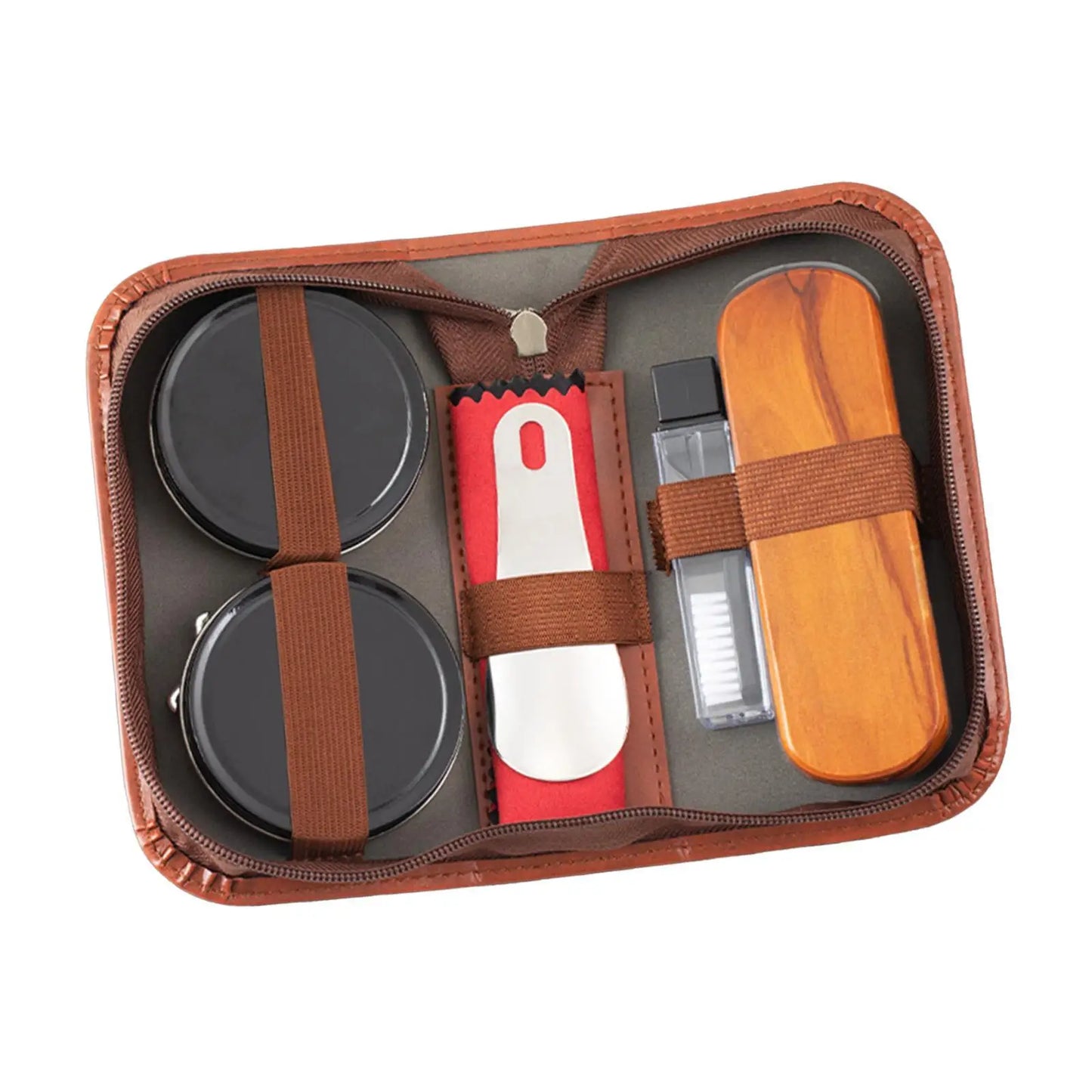 Shoe Polish Kit Polishing Cloths Practical with Bag Leather Shoe Shine Kit