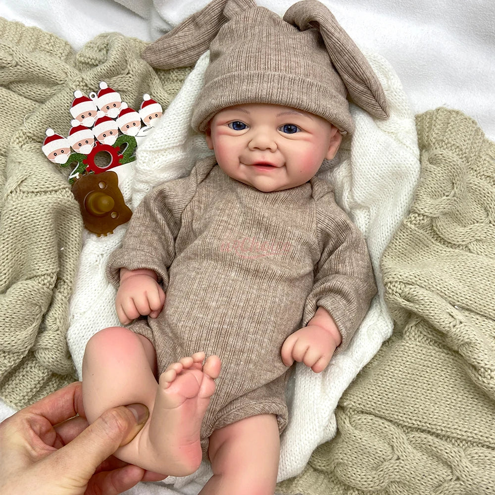 17 Inch Open Eyes Girl/Boy Full Soft Silicone Reborn Baby Realistic Veins and Capillaries Weighted Newborn Doll Collectible
