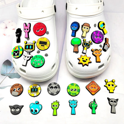 1-100PCS Sprunki Plush Game Shoe Charms Cute Cartoon Sandals Accessories DIY Clogs Shoe Decorations Boy Kids Gift