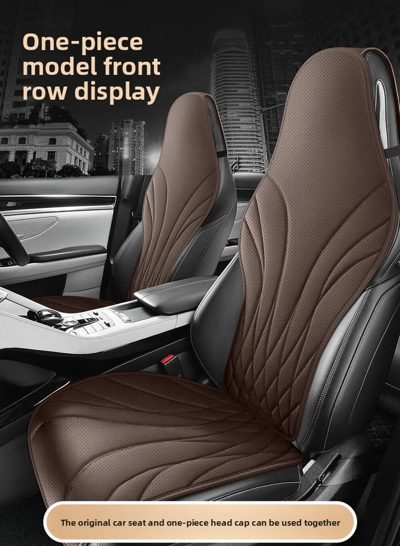 Sporty Universal Car Seat Cover Four Season Auto Perforated Leather Breathable Anti-Slip Covers Cushion SUV Car Seat Protection