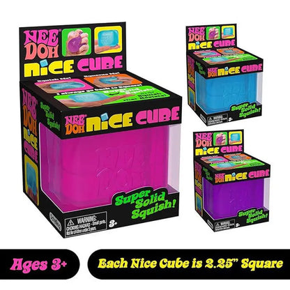 Schylling Needoh Nice Cube Sensory Fidget Toy Stress Relief Squish Teenie Size Super Solid Soft Slow Firm Fast Squeeze