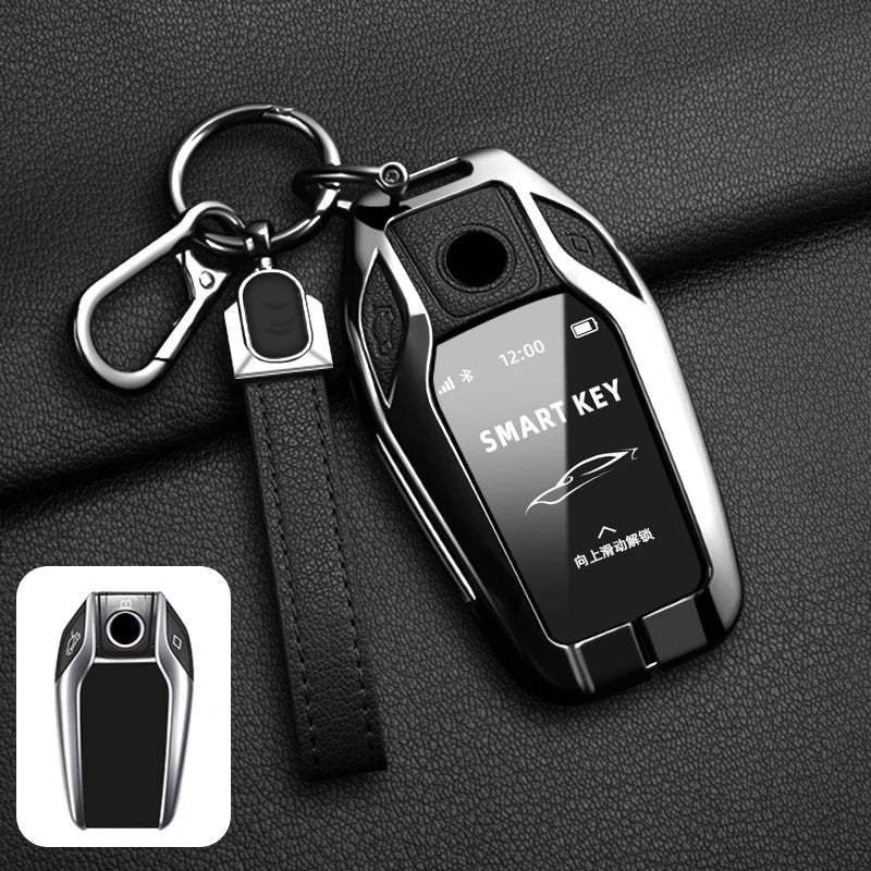 LED Display Metal Car Key Case Holder Shell Cover For BMW 5 7 Series G11 G12 G30 G31 G32 I8 I12 I15 G01 G02 G05 G07 X3 X4 X5 X7