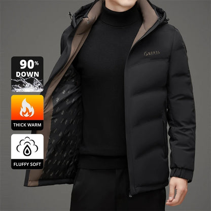 High End Thick Hooded Fashion Windbreaker Casual Brand Mens Parkas Winter Warm Feather Puffer Jacket Outwear Down Jacket