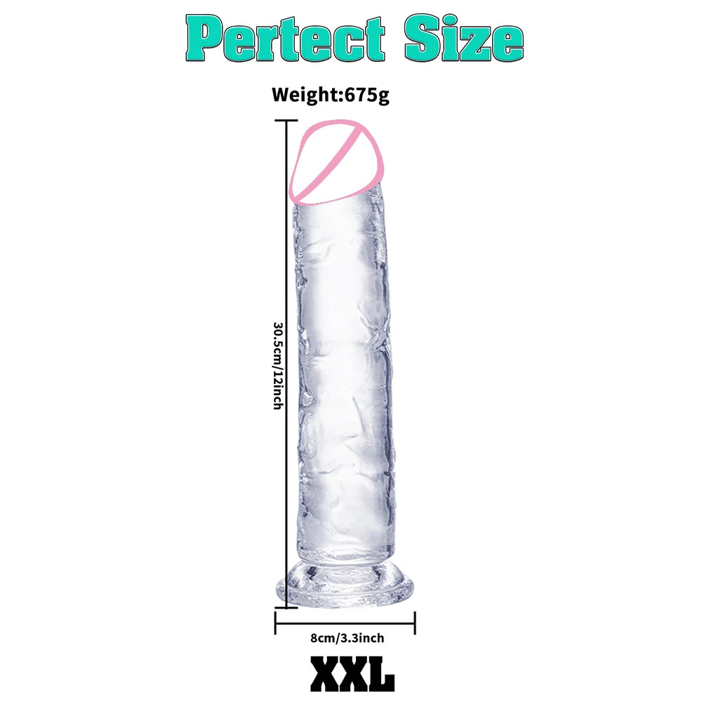 Realistic Big Dick Jelly Women Gay Penetration Vagina Anal Huge Dildo Clitoris Vaginal Masturbators 4 Size Penis Sexy Adult Toys