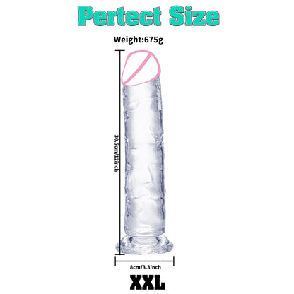 Realistic Big Dick Jelly Women Gay Penetration Vagina Anal Huge Dildo Clitoris Vaginal Masturbators 4 Size Penis Sexy Adult Toys