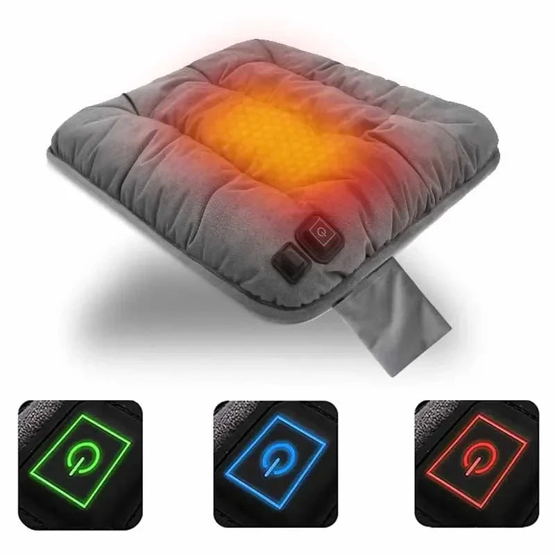 Adjustable Temperature Graphene Seat Cushion Car Winter Plush Seat Cushion 12V Universal Warm USB Electric Heating Seat Cushion