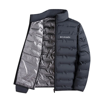 Outdoor Autumn Winter Lightweight Padded Jacket Stand Collar Casual Style Thermal Locking Business Leisure plus Size Coat