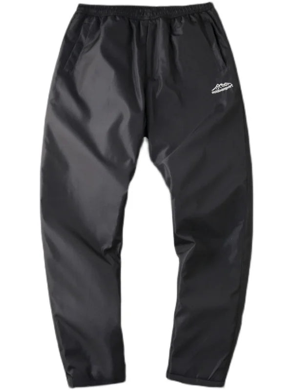 Thickened Cotton Casual Pants for Men Windproof Warm Elastic Waist Straight Leg Long Trousers Company Overstock Winter Outdoor