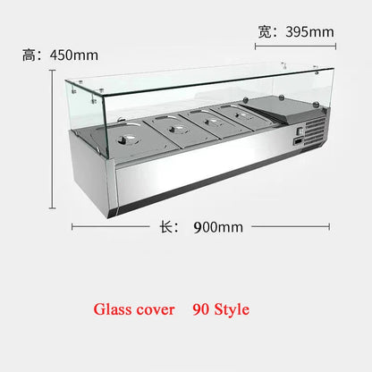 Supermarket Refrigeration Cabinet Salad Bar Display Counter Refrigerator