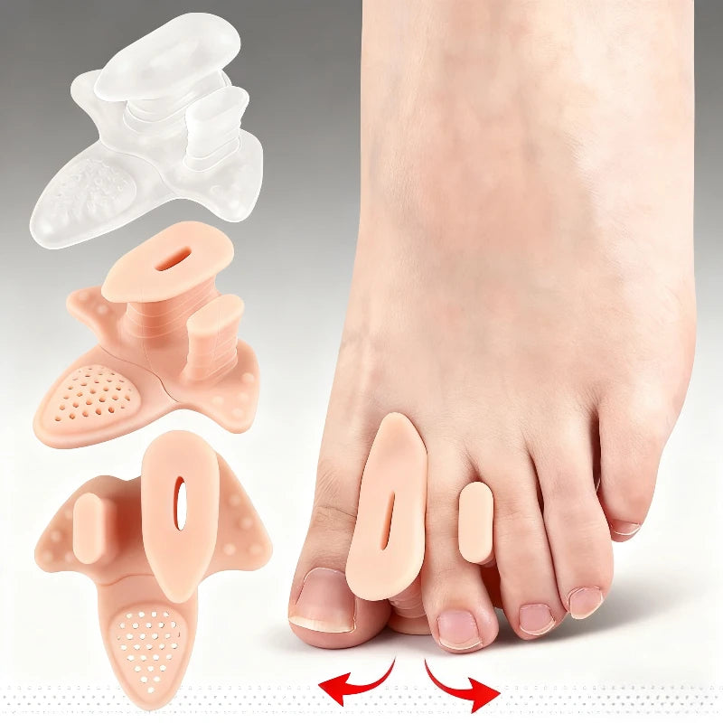 New 8 Pairs Forefoot Pad Hallux Valgus Toe Separator Soft Massage Clamp Forefoot Pad With Holes Thickened Sole Toe Separator