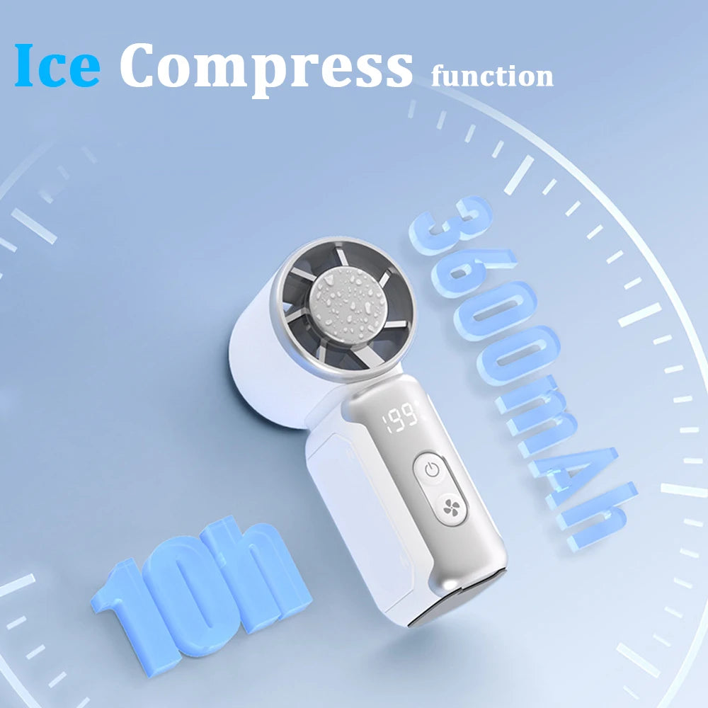 Portable Mini Handheld Turbo Fan 3600mAh LED Display Mini High Speed Handheld Fan, Outdoor Cooling,Desk Fan, Rechargeable Fan