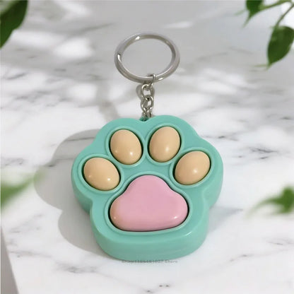 New Cat Kawaii Claw Pop It Fidget Toy Keychain Color Matching Push Bubble Anti-anxiety Squeeze Pendant Portable Mini Sensory Toy