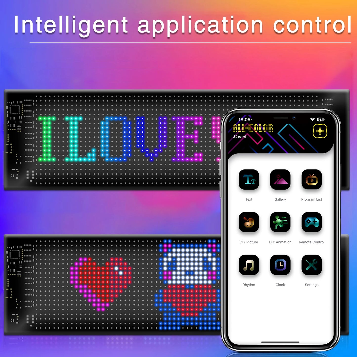 LED Devil Eyes Programmable LED Display Flexible for Car Board Windshield App Remote Control Custom Text Pattern Decor LED Light